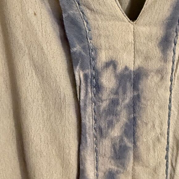 Lovestitch Art to Wear Free Dye Top Sz S Blues Pullover Loose Slouchy Lagenlook - Picture 6 of 9